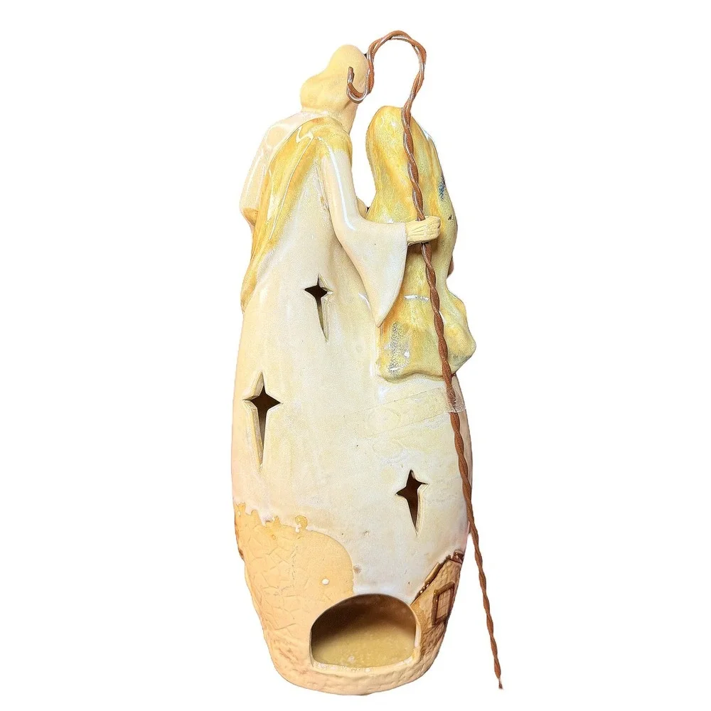 Collections Nativity Scene Holy Family 3 Kings Tea Light Candle Holder‎ Ceramic